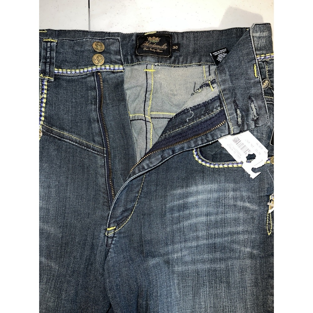 Y2K‎ Akademiks Bootcut Jeans Women's Size 30 Blue Medium Wash Blokecore NWT - Picture 2 of 4